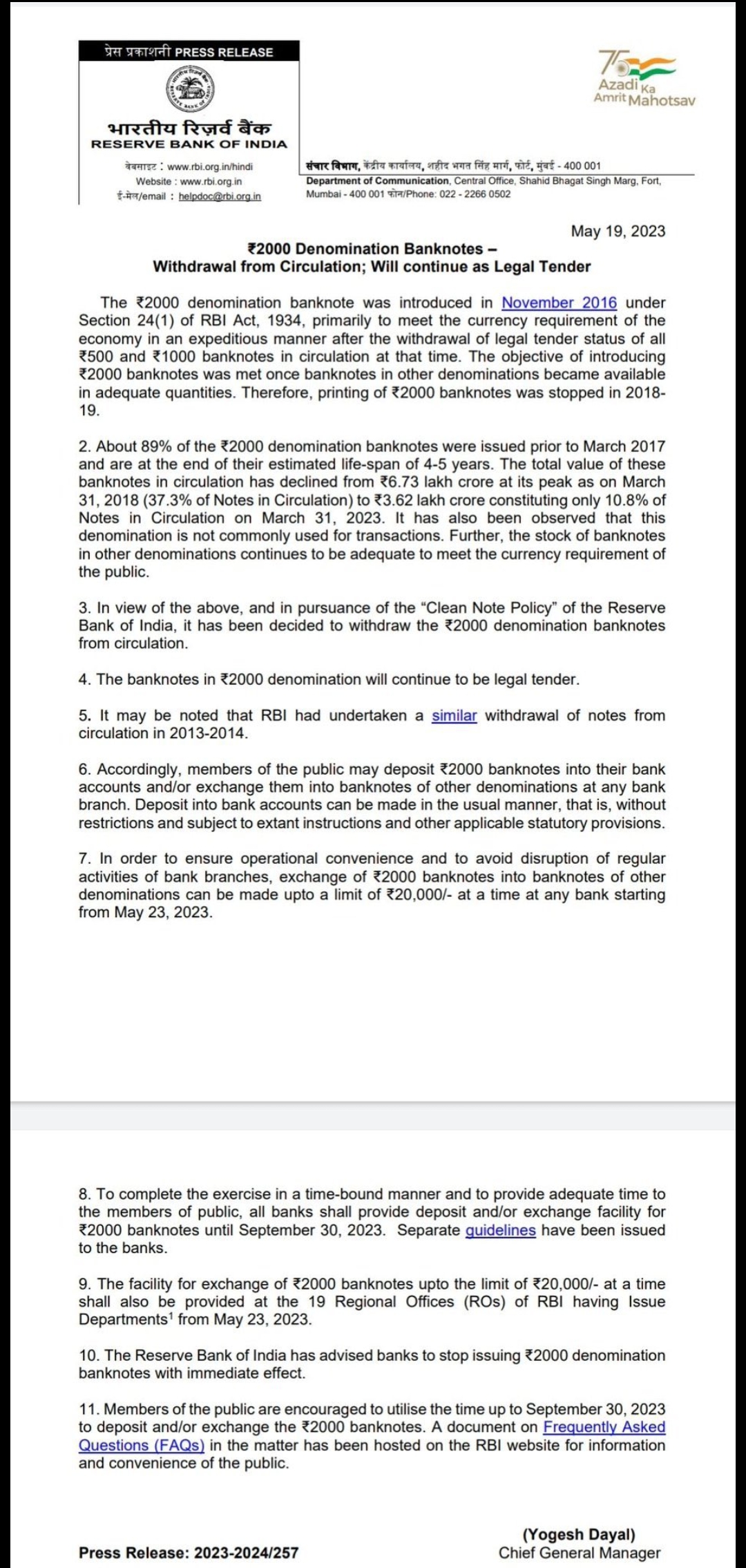 RBI Withdraws Rs 2,000 Notes from Circulation: What You Need to Know